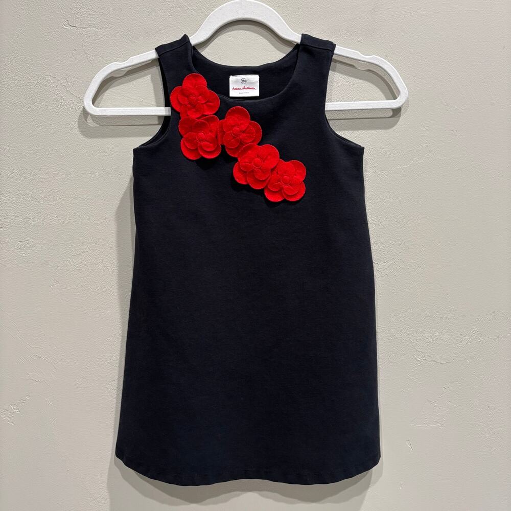 Hanna Andersson Girls Sleeveless Jumper Dress Black - Size: 110 (5)